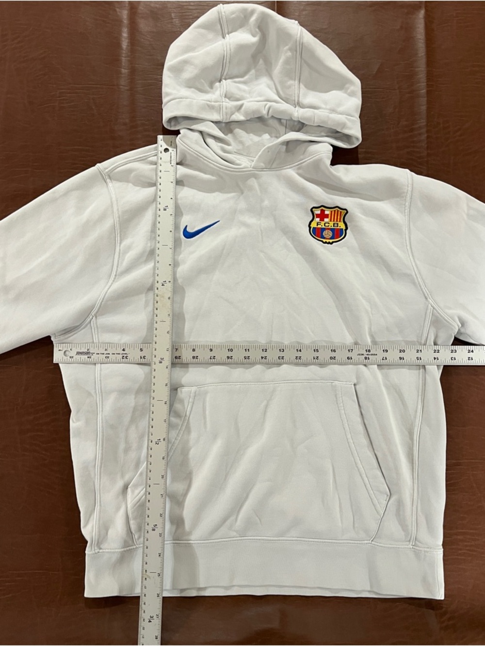 Nike FC Barcelona Club Fleece Hoodie Sweatshirt - Size Large - Picture 10 of 12